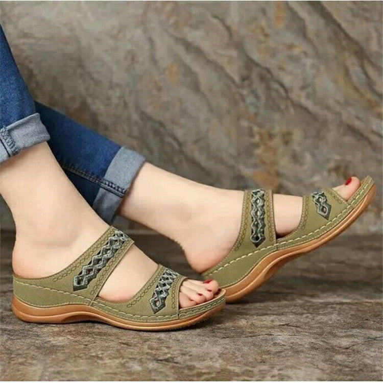 Women Wedge Peep Toe Soft Sole Casual Sandals