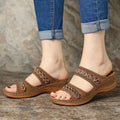 Women Wedge Peep Toe Soft Sole Casual Sandals