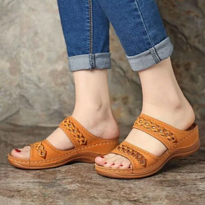 Women Wedge Peep Toe Soft Sole Casual Sandals