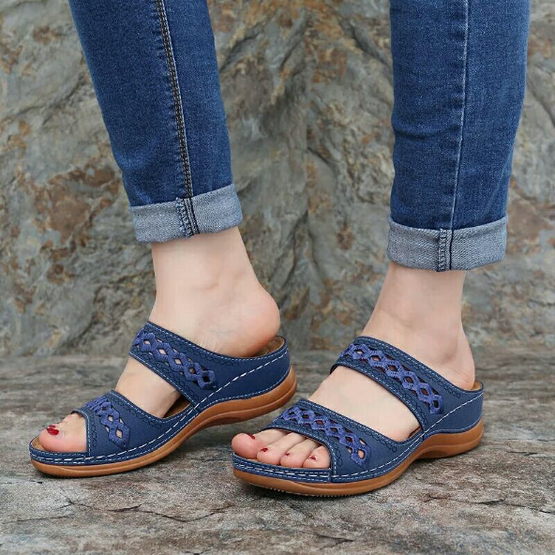 Women Wedge Peep Toe Soft Sole Casual Sandals