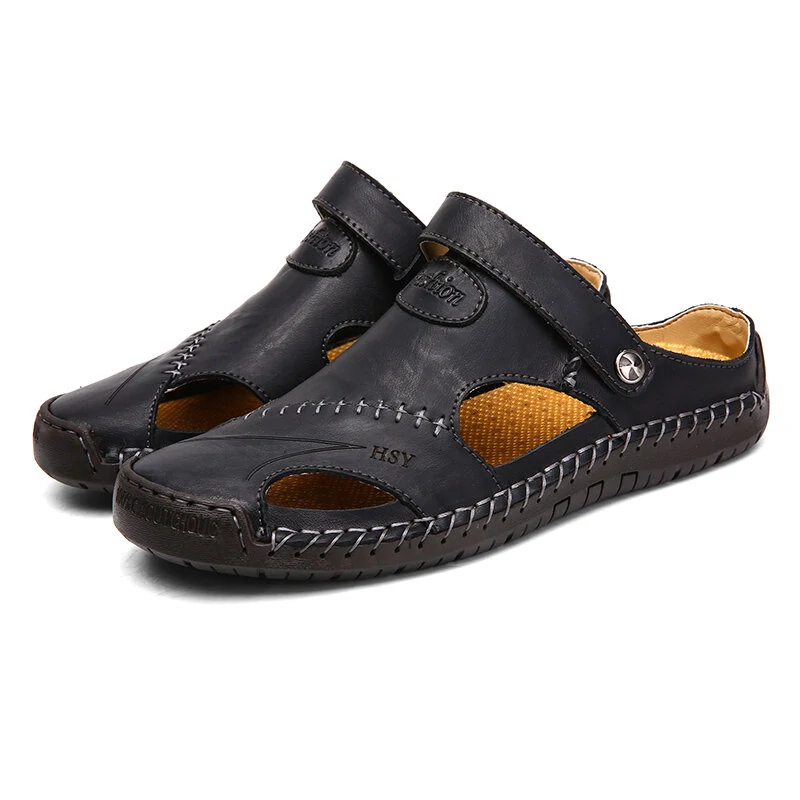 Men Hand Stitching Soft Outdoor Closed Toe Soft Sandals