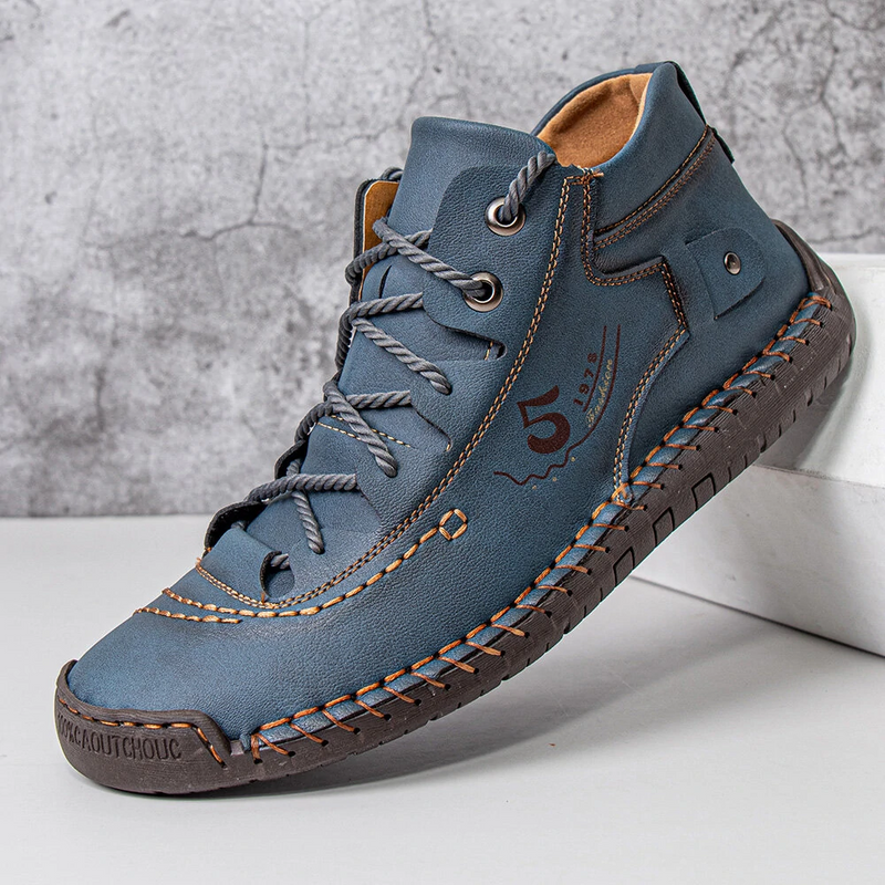 Men Hand Stitching Vintage Lace Up Comfy Soft Ankle Boots