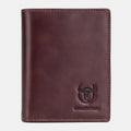 Bullcaptain Men Genuine Leather Bifold Multi-card Slot Card Holder Coin Purse Money Clip Wallet