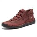 Men Hand Stitching Vintage Lace Up Comfy Soft Ankle Boots