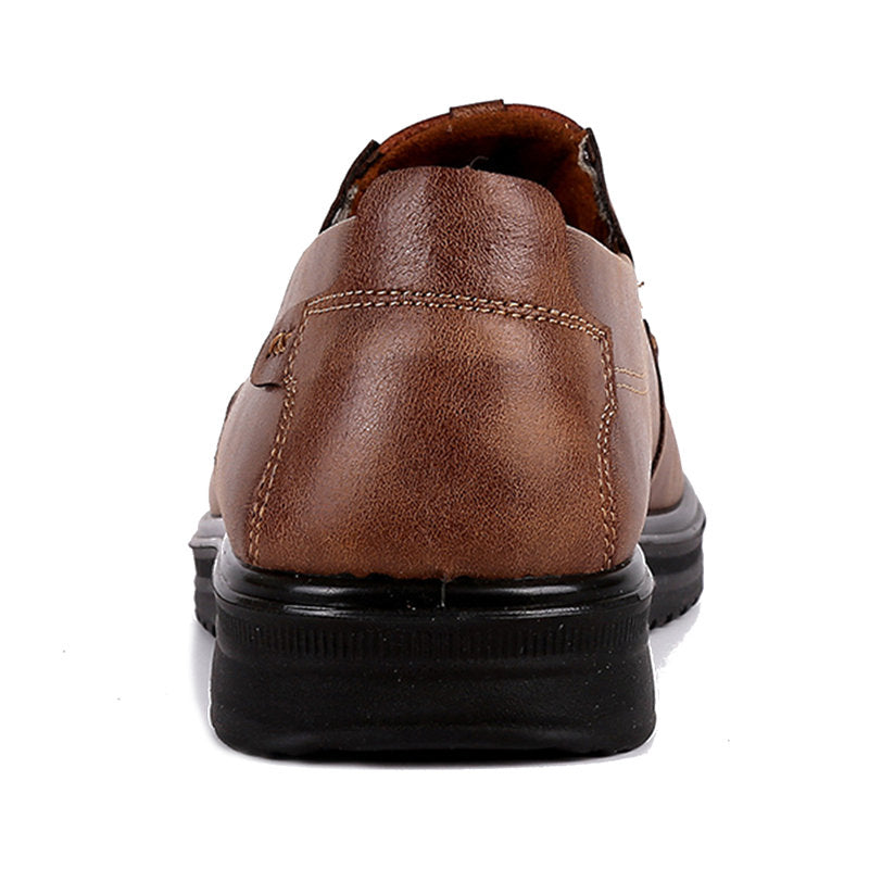 Men Large Size Retro Color Leather Soft Sole Casual Driving Shoes