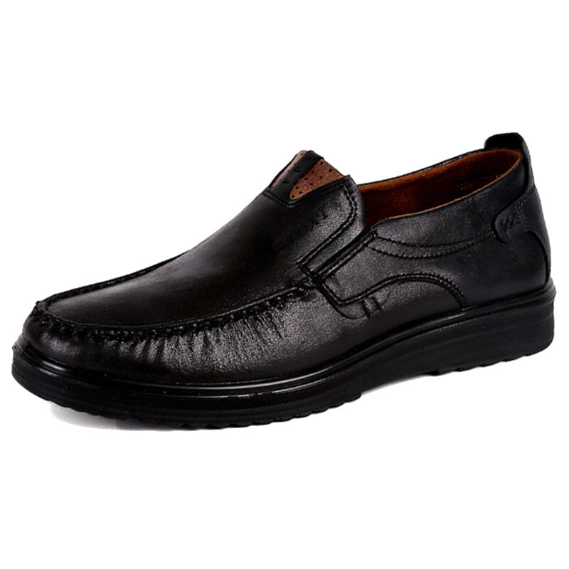 Men Large Size Retro Color Leather Soft Sole Casual Driving Shoes