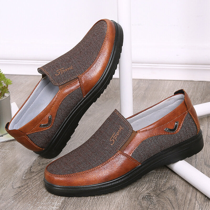 Men Splicing Old Beijing Style Slip On Casual Cloth Shoes