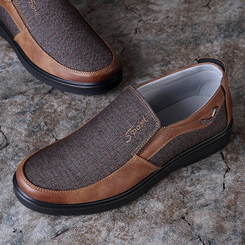 Men Splicing Old Beijing Style Slip On Casual Cloth Shoes